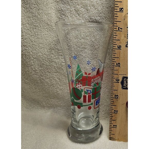 1987 Bud Light Spuds MacKenzie Holiday Pilsner Beer Glass With Festive Design - Picture 6 of 6